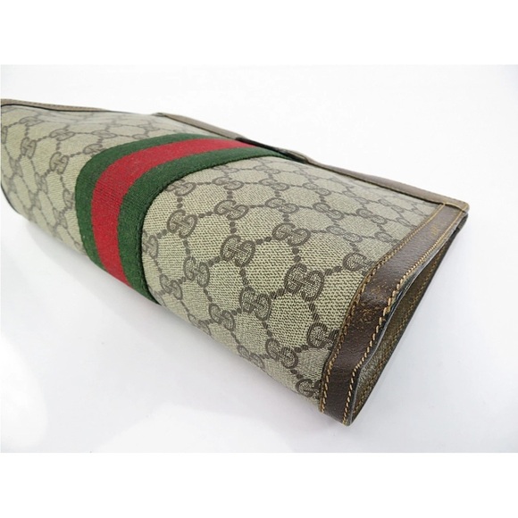 Gucci Beige Monogram Wallet with Red and Green Stripe - Picture 5 of 11
